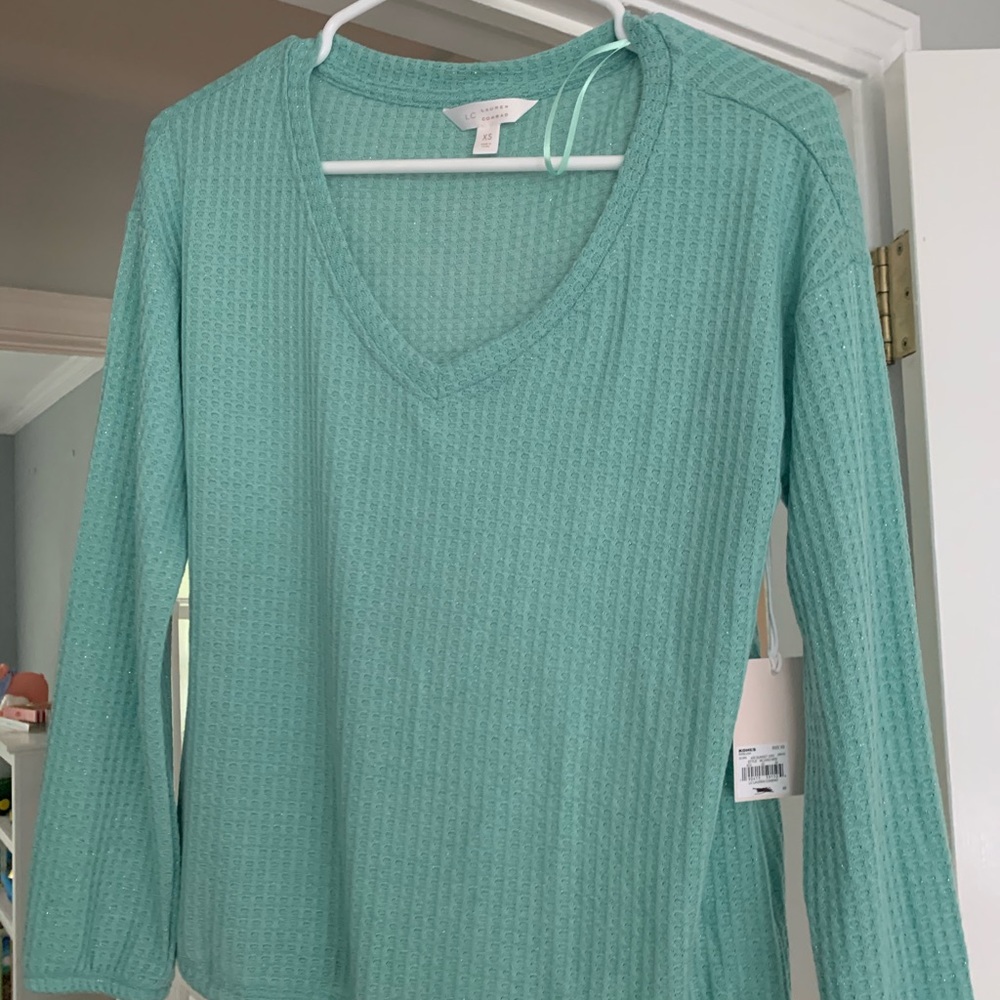 Lauren Conrad LS Tie Front Top